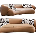 Light Luxury Curved Multiplayer Sofa 3d model