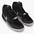 Nike High Top Shoes With Black Upper White Logo And Strap Detail