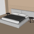 Modern fabric double bed 3d model