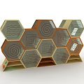 Commercial Equipment Featuring Hexagonal Panels With Diverse Geometric Patterns 3d model