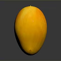 Fresh Ripe Yellow Mango With Green Leaf On Dark Background Showing Reflection