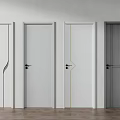 Modern Interior Hinged Doors With White Gray Colors And Different Minimalist Designs 3d model