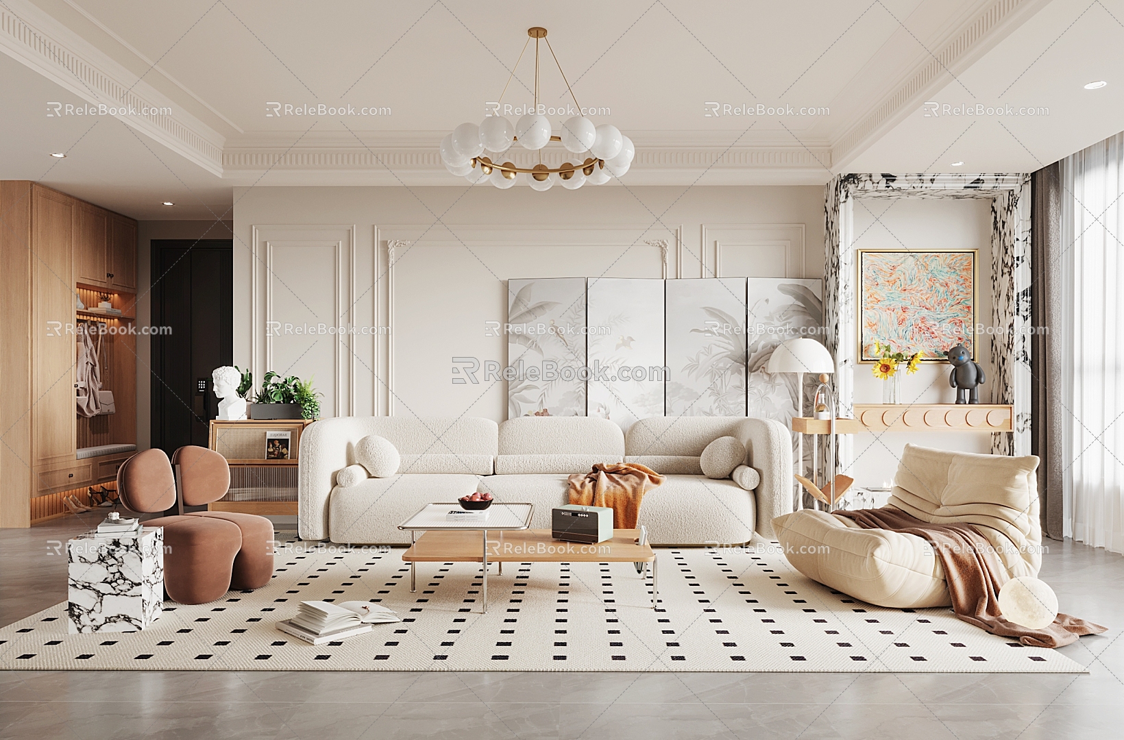 French Living Room 3d model