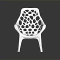 Modern White Minimalist Single Chair With Stylish Perforated Hollow Hole Design