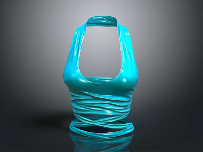 Turquoise Fashion Apparel With Unique Wrapped Design And Sleek Sculptural Style 3d model
