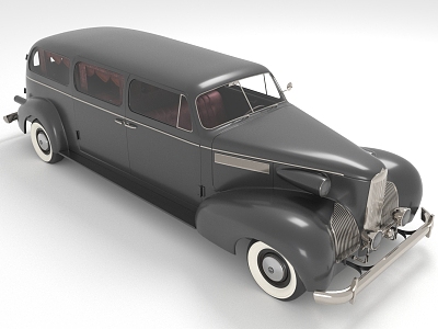 vintage car hearse funeral car funeral car funeral car 3d model