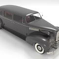 Dark Colored Vintage Classic Car With Retro Design Details
