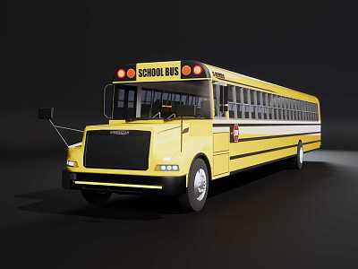 School bus large school bus 3d model