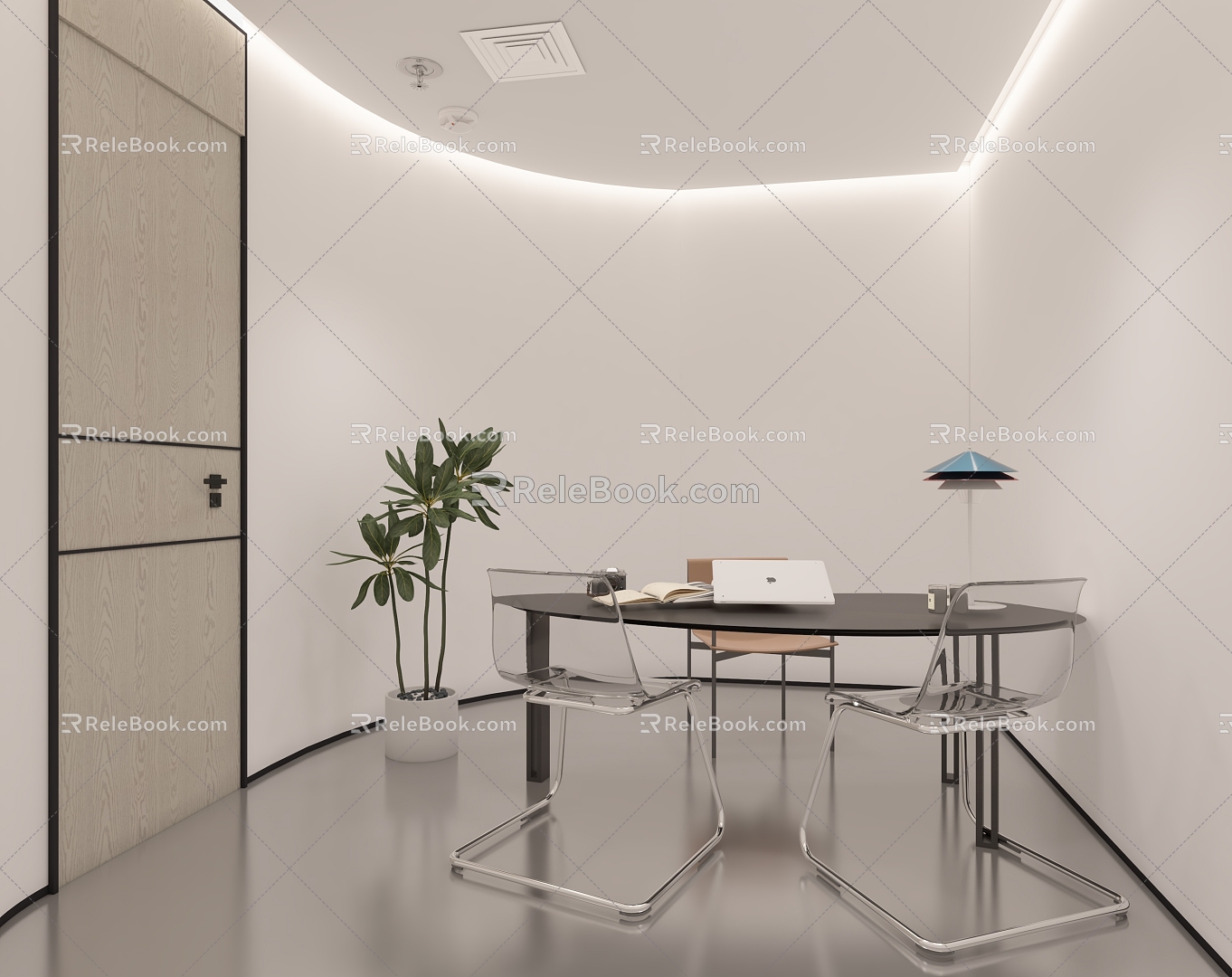 Modern Minimalist Office Modern Beauty Salon Office Negotiation Room 3d model