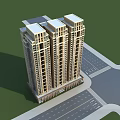 Modern High Rise Residential Building Facade With Large Windows Green Lawn And Blue Sky