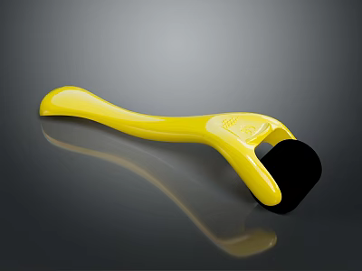 Bright Yellow Handheld Tool With Black Roller And Smooth Handle Design 3d model