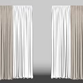 Modern Double Layer Curtains For Home Decor With Gray Fabric And White Sheer Panels