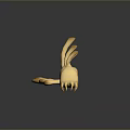 Anatomical Organ and Hair Sample Model in Light Yellow Tone with Dark Reflective Background