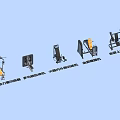 Gym Fitness Equipment Including Upper Body Trainers Seated Row Machines And Leg Units