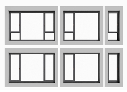 Modern window combination 3d model