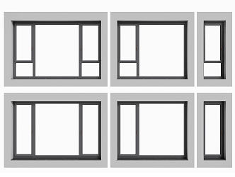 Modern window combination 3d model