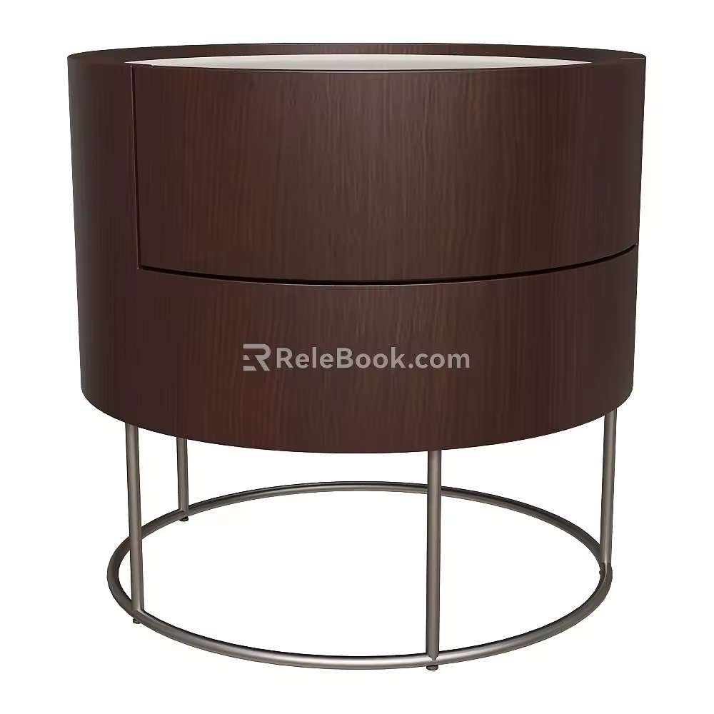 Shanghai Modern Round Storage Side Cabinet 18 3d model
