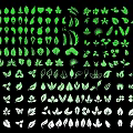 Various Leaf Shaped Pendants With Green And White Nature Inspired Designs