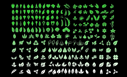 Modern plant leaf Icon 3d model