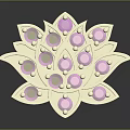 Lotus Shaped Pink Gemstone Brooch Fashion Clothing Accessory With White Base
