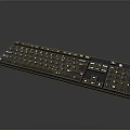 Black Full Size Computer Keyboard With Numeric Keypad And Standard Key Layout Design 3d model