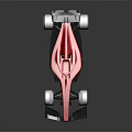 Red Racing Car With Streamlined Design And Black Accents On Shiny Surface 3d model