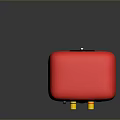 Red Square Shaped Electronic Appliance With Multiple Functional Ports And Control Buttons