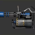Futuristic Gatling Style Weapon Featuring Multiple Spiral Barrels And Metallic Structure 3d model