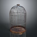 Rustic Metal Birdcage for Pet Bird Featuring Vintage Design and Hanging Top Ring