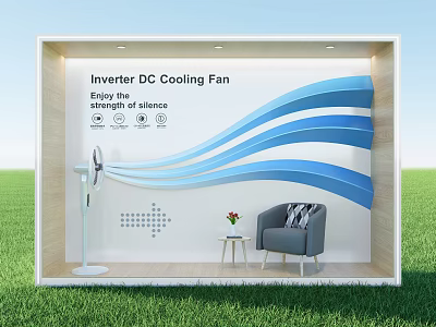 Midea electric fan blower home appliance window scene 3d model