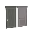 Modern Swing Doors Design in Green and Gray with Vertical Patterns and Panel Details