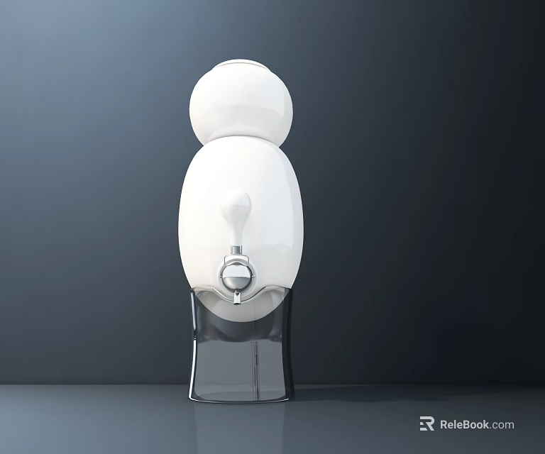 Smart Machine with White Spherical Top Transparent Base and Modern Design 3d model 