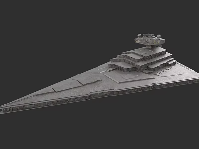 3D Model of Modern Warship with Multiple Decks and Tall Command Tower 3d model