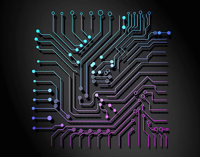 Modern Colorful Circuit Board Pattern Wall Decor For Home Interiors 3d model