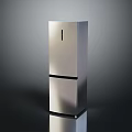 Sleek Modern Double Door Refrigerator Freezer With Stainless Steel Silver Finish Design
