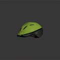 Fluorescent Yellow Helmet with Multiple Ventilation Holes on Black Background