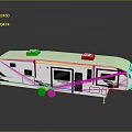 Modern White Caravan Exterior Design With Windows Door And Wheels