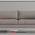 Nordic Double Sofa Fabric Double Sofa 3d model