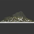 3D Garden Landscape Model Showcasing Mountain Terrain Green Vegetation And Snowy Ridges