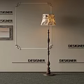 Elegant Designer Floor Lamp With Metal Stand Decorative Patterned Shade In Interior
