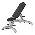 Adjustable Fitness Bench With Black Cushion And Silver Metal Frame For Home Gym Workouts