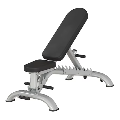 Adjustable Fitness Bench With Black Cushion And Silver Metal Frame For Home Gym Workouts 3d model