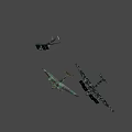 Vintage Military Fighter Aircraft With Camouflage Paint And Four Propellers On Wings