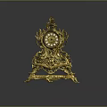 Ornate Golden Vintage Mantel Clock With Intricate Carvings And Classic Design