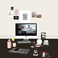 Desktop computer office supplies combination 01 desktop computer office supplies combination 3d model