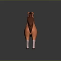 Cute Cartoon Horse 3D Model With Orange Body Brown Mane And White Legs