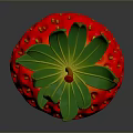 Juicy Fresh Ripe Red Strawberry With Green Leaves On Black Background