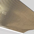 Modern Decorative Ceiling With Wave Striped Wooden Panels For Interior Design 3d model