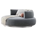 Modern Soft Round Velvet Leisure Chair With Decorative Pillows And Striped Throw Blanket Multiple Colors
