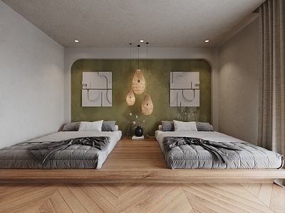 Quiet Room Homestay Hotel Room 3d model